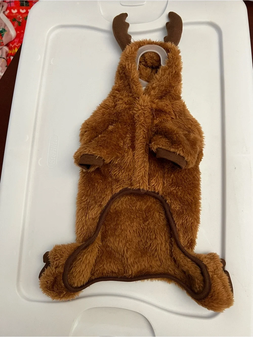 Reindeer Pet Pajamas - Cozy Brown Faux Fur (Extra Small)